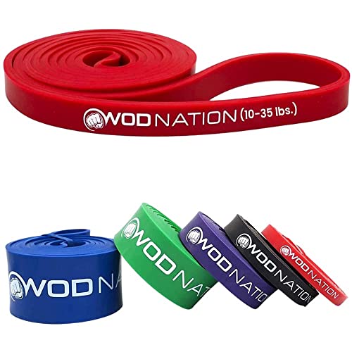WOD Nation Pull Up Assistance Bands (10-175lbs Band) - Best for Pullup Assist, Chin Ups, Resistance Bands Exercise, Stretc...