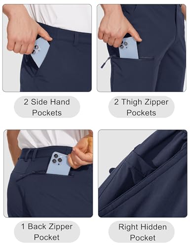 MAGCOMSEN Men's Hiking Pants 6 Pockets,Water Resistant Ripstop Outdoor Pants,Lightweight Quick Dry Fishing Work Pants
