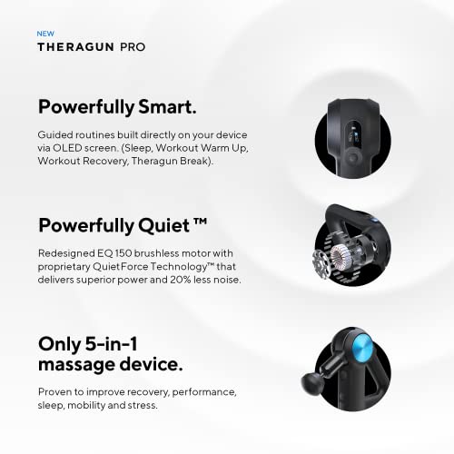 TheraGun Pro Handheld Deep Tissue Massage Gun - Bluetooth Enabled Percussion Massage Gun & Personal Massager for Pain Reli...