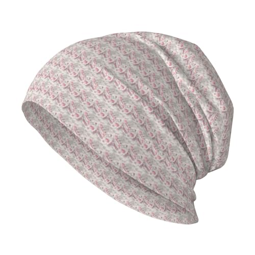 Romantic Paris Butterfly Print Winter Beanie Hat Men Women Soft Lightweight Thermal Cap for Outdoor Skiing Wear Black
