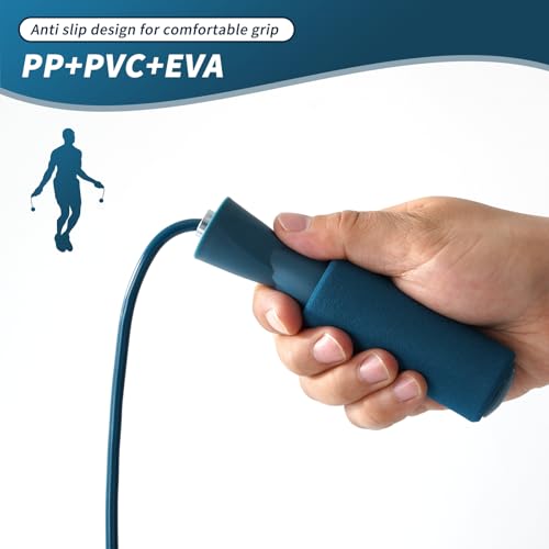 junqixing Cordless Jump Rope with Weight Ball, Fitness Training Jump Rope, Indoor Home Exercise, Suitable for Men Women Kids.