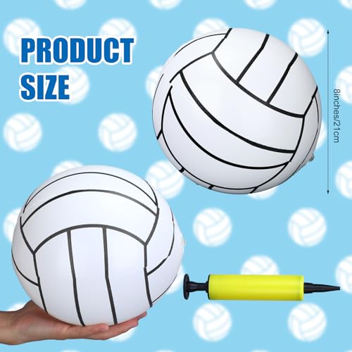 Poen 12 Pcs Inflatable Volleyball 8 Inch Water Pool Volleyball with Pump Sports Blow up Beach Balls for Adults Teenagers O...