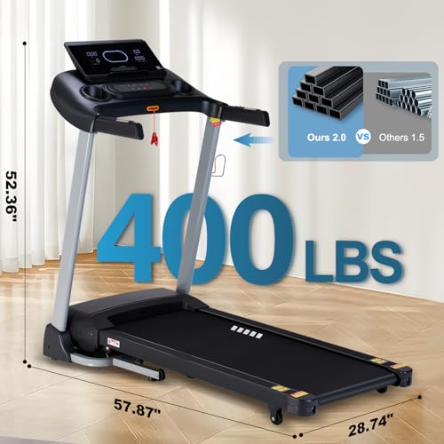 Incline Treadmills for Home, Treadmill with 18% Auto Incline, Heavy Duty 400LBS Capacity, Running Machine with 18.90" Wide...