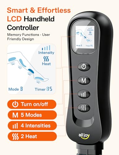 ALLJOY Leg Massager for Circulation and Pain Relief FSA, Gifts for Men Women Dad Mom, Leg Massager with Heat and Compressi...
