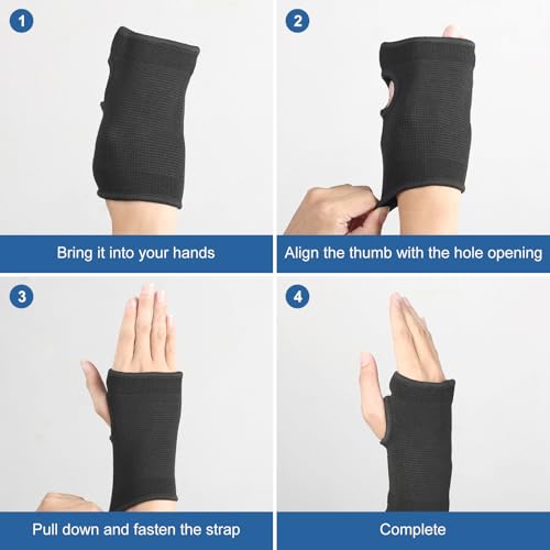 JUSDIQIR Palm Brace Wrist Support Sleeves (1 Pair), Everyday Use Wrist Brace, Compression Carpal Tunnel for Wrist Pain Rel...