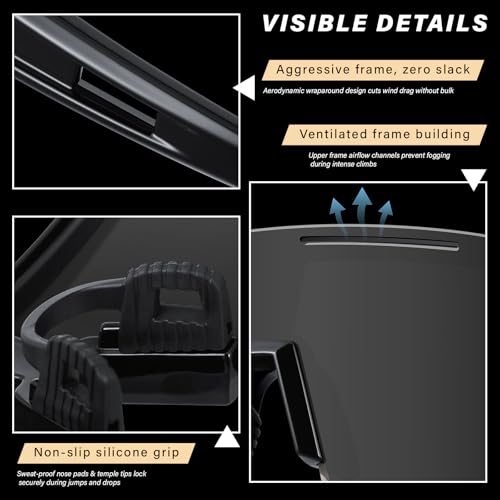 DioKiw 4PACK Polarized Sport Sunglasses for Men UV Protection Cycling Fishing Sun Glasses Big Frame Mountain Bike Goggles
