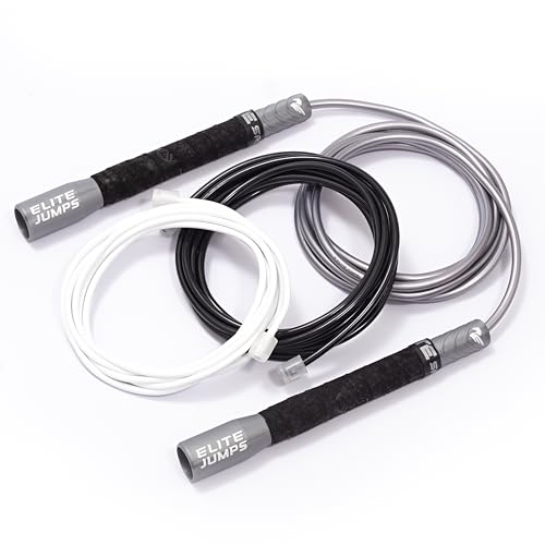 Elite Jumps Freestyle PVC Jump Rope Bundle - Premium Quality Adult Jump Ropes for Fitness - Lightweight Cardio Skipping Ju...
