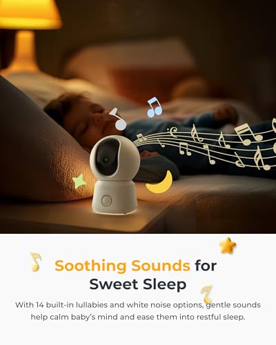 ARENTI Baby Monitor 2 Cameras, Smart Baby Camera with 5-Inch Wireless Display, Super Night Vision, Temperature Sensor, Sound Detection, Auto Motion Tracking, 2-Way Audio, VOX Mode(B2 Set)