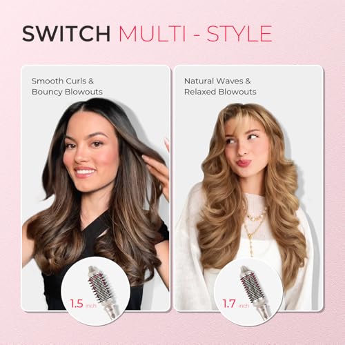 TYMO Thermal Brush Curling Brush - STYLUX 1.5 Inch Blowout Volumizer with Flexi-Fit for Hair Straightening, Heated Round S...