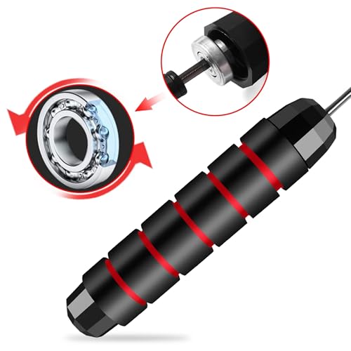 MRX BOXING & FITNESS Speed Jump Rope for Men, Women & Kids Tangle-Free Adjustable Steel Cable with Smooth Ball Bearings, a...