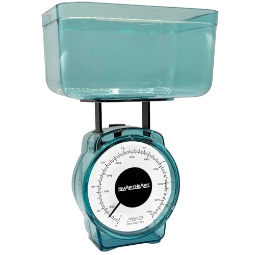 SmartHeart Mechanical Kitchen Scale | Simple One-Step Calibration | Precise Measurements with Removable Bowl | Easy-to-Rea...