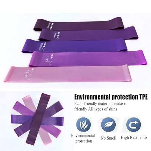 Resistance Bands for Working Out, Pull Up Bands Assistance, Exercise Workout Bands Resistance Set for Men Women 5 Pcs (Pur...