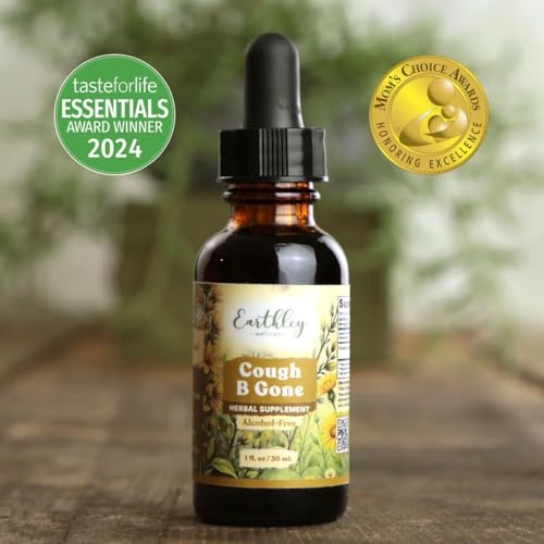 Earthley Wellness, Cough-B-Gone, Organic Herbal Formula, Alcohol-Free Herbal Tincture for Kids (6 Months+) & Adults, Cold ...
