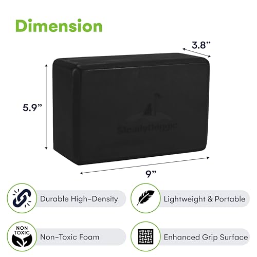 Steady Doggie Premium Yoga Blocks - Made from High-Density Foam - Non-Slip, Lightweight - Suitable For Yoga, Pilates, Medi...