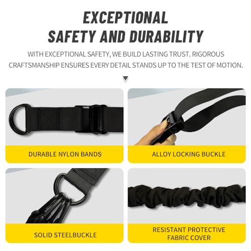 Foxellent Pull Up Assistance Bands (75-300 lbs), Adjustable Resistance Bands for Pull Up Bar with 4 Elastic Tubes & Dual F...