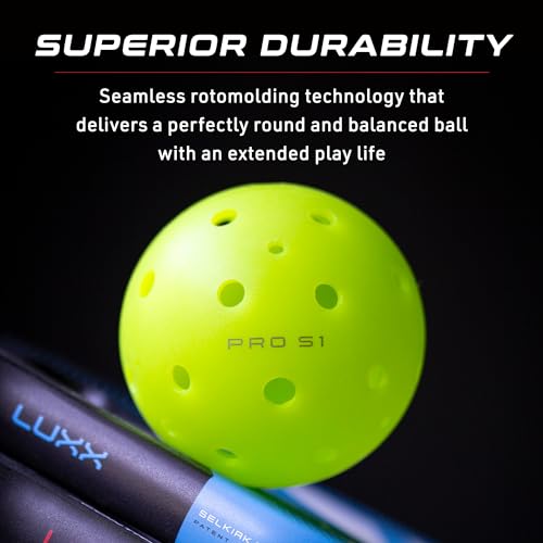 Selkirk Sport Pro S1 Ball | Crack-Resistant | 38 Hole Outdoor Pickleball Balls | USAPA Approved Pickle Ball for Tournament...