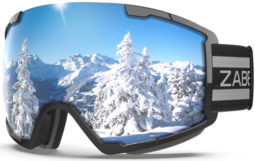 ZABERT OTG Over Glasses Ski Goggles,Snow Snowboard Goggles,Adult Men Women Youth,Anti-fog 100% UV Protection Stylish Comfy