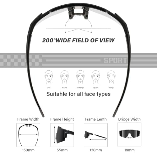 DioKiw 4PACK Polarized Sport Sunglasses for Men UV Protection Cycling Fishing Sun Glasses Big Frame Mountain Bike Goggles