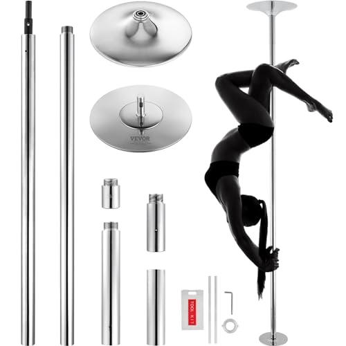 VEVOR Professional Dancing Pole, Spinning Static Dancing Pole Kit, Portable Removable Pole, 45mm Heavy-Duty Stainless Stee...