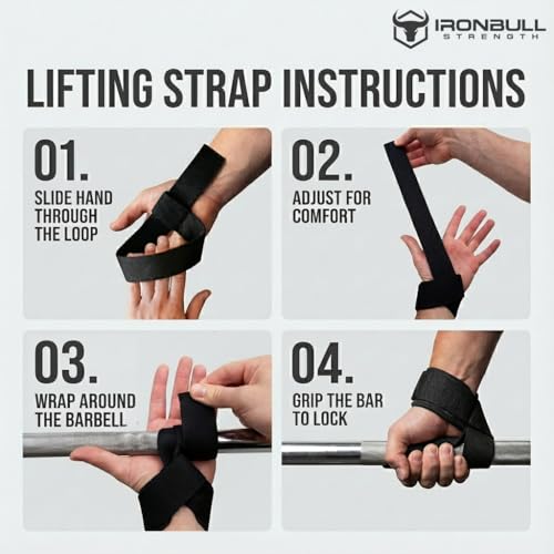 Lifting Wrist Straps for Weightlifting (1 Pair) – Padded Lifting Straps for Deadlifts, Powerlifting, Strength Training & B...