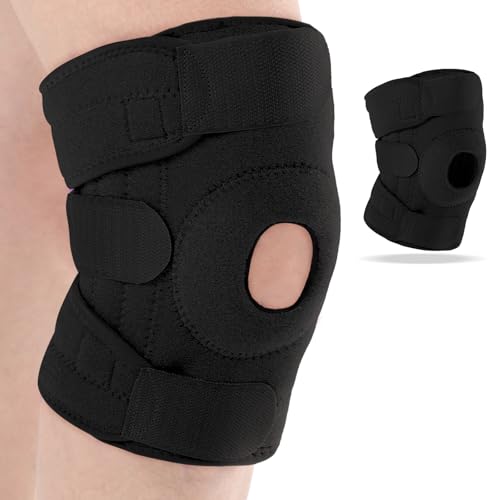 Foilswirl 1 Pcs Kids Knee Brace with Side Stabilizers Patella Gel Pads Adjustable Straps Youth Child Knee Brace Support fo...