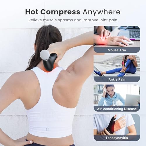 RENPHO Portable Mini Massage Gun with Heat, Valentine's Day Gifts, Handheld Percussion Neck Massager, Compact and Travel-F...