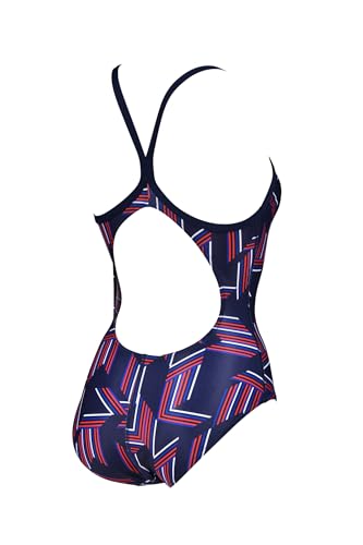 ARENA Performance Girls' Puzzled Team Print Light Drop Back Youth Bathing Swimsuit