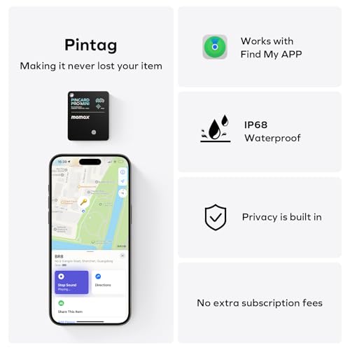 Momax Wallet Tracker Smart Finder - Rechargeable Slim Bluetooth Key Tracking Card with 1-Year Battery, Apple Find My (iOS ...