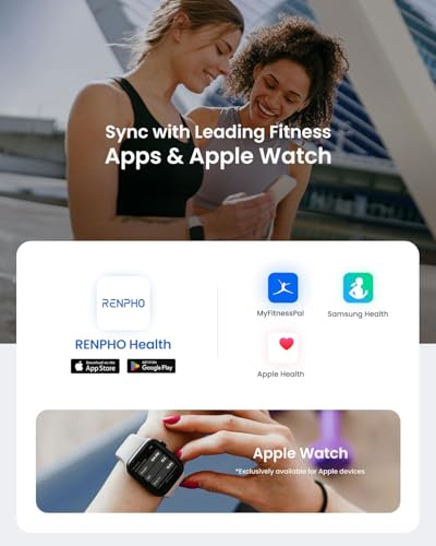 RENPHO Body Fat Scale and RENPHO Smart Tape Measure Body via Bluetooth Smartphone App