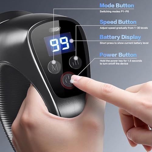 XYVIA 3D Rotating Massage Gun, Cordless Deep Tissue Body Massager with 30 Speeds & 6 Modes for Muscle Recovery & Body Scul...