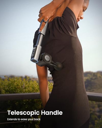 RENPHO Massage Gun with Adjustable Angles and Extension Handle, Valentine's Day Gifts, Handheld Percussion Muscle Massager...