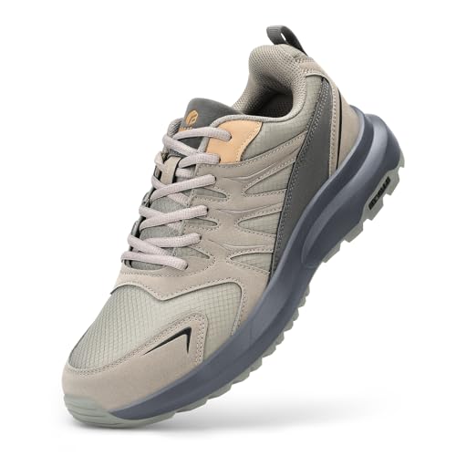 FitVille Men's Outdoor Hiking Shoes with High Traction Outsole, Water-Resistant & High Rebound Cushioning, Low-Top Trailin...