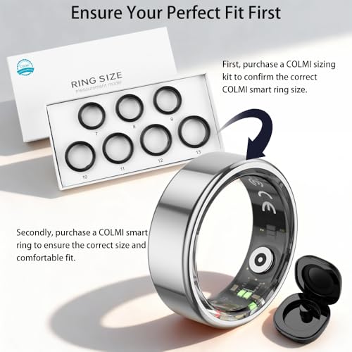 COLMI R02 Smart Ring, a Smart Ring for Women and Men, with a Charging case, Supports Heart Rate, Blood Oxygen, Sleep Healt...