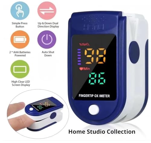 Finger Pulse Oximeter Larger Display Blood Oxygen Monitor with Batteries and Lanyard Included Fingertip Pulse Oximeter Col...