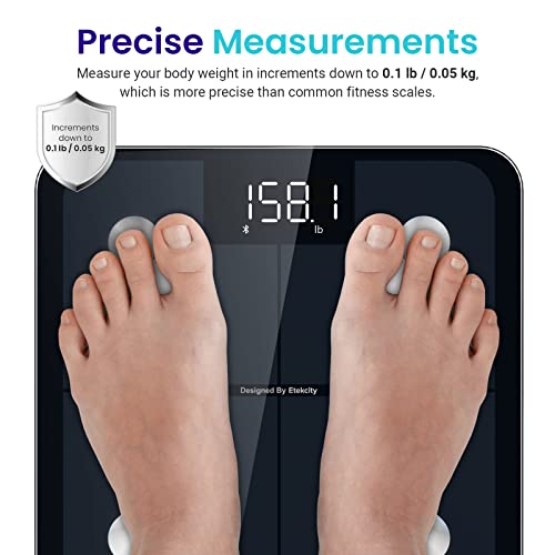 Etekcity Smart Scale for Body Weight Body Analyzer Machine and Food Kitchen Scale 304 Stainless Steel