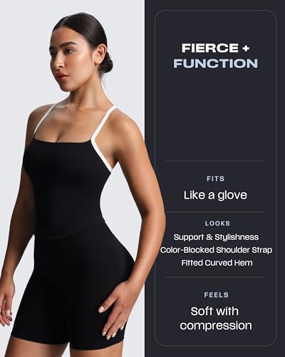Aoxjox Women's Workout Sleeveless Color Block Lexi Tank Tops Contrasting Strap Cross Back Yoga Curve Longline Crop Top