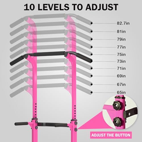 SogesPower Power Tower Dip Station Pull Up Bar for Home Gym Adjustable Height Strength Training Workout Equipment,Pull Up ...