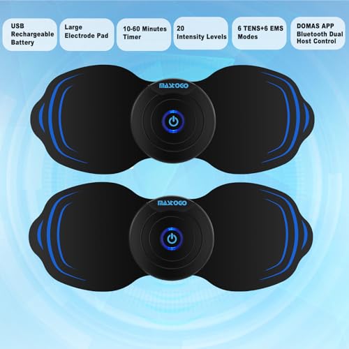 MASTOGO Wireless Tens Unit Muscle Stimulator - Two Sets of Tens Unit Massager for Pain Relief - Up to 12 Mode 20 Intensity...