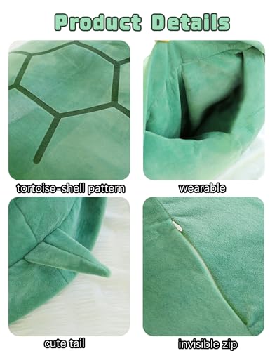 Rruonshully 31 Inch Wearable Turtle Shell Pillows Tortoise Shell Plush Turtle Stuffed Animal Dress Up Cushion Costume for ...