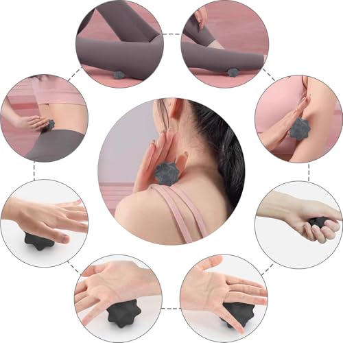 JIEJUNJIE Silicone Massage Balls Set for Myofascial Release,Yoga Deep Tissue,Trigger Point Therapy & Foot Plantar Fasciiti...