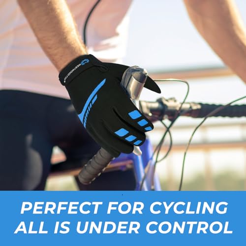 WESTWOOD FOX Cycling Gloves for Men Women, Full Finger, Anti-Slip Touchscreen Breathable Mountain Bike Gloves for MTB Ridi...