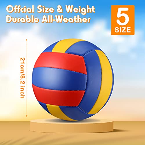 HyDren 4 Pack Outdoor Volleyball with Pump, Recreational Beach Volleyball Bulk for Beginners, Competitive, Recreational Pl...