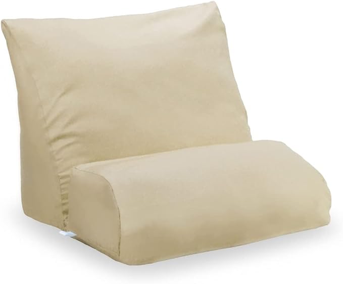 Contour Flip Pillow 10-in-1 Bed Wedge Body Support Pillow, King with Beige Pillowcase Pillow Protector Cover