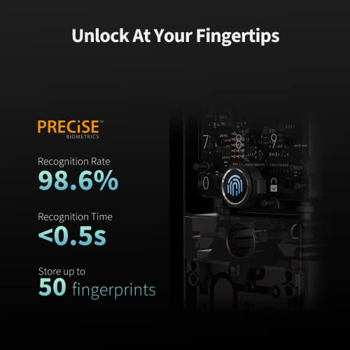Aqara Smart Lock U100, Fingerprint Keyless Entry Door Lock with Apple Home Key, Touchscreen Keypad, Bluetooth Electronic D...
