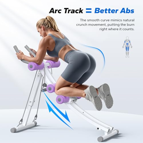 MERACH Ab Machine, Adjustable Ab Trainer Machine, Ab Workout Equipment for Home Gym, Ergonomic Arc Track for Better Abs, F...