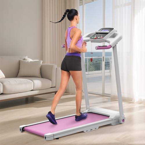 XMKEY Folding Treadmill for Home, 2.5HP Quiet Motor, 300 LBS Capacity, Compact Design with Cup&Pad Holder, LED Display,Saf...