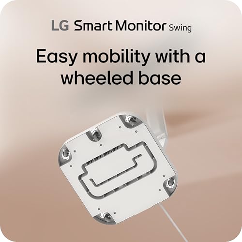 LG Smart Monitor Swing 32U889SA-W 32-Inch 4K UHD (3840x2160) IPS Touchscreen on a Fully Adjustable Wheeled Base HDR10, web...