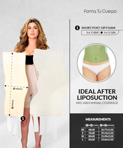 Forma Tu Cuerpo Lipo Foam 360 Short Wrap for Post Surgery Liposuction, Tummy Tuck, BBL Recovery, Abdominal Care, and Compr...
