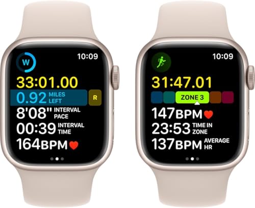 Apple Watch Series 8 [GPS, 45mm] - Starlight Aluminum Case with with Starlight Sport Band, S/M (Renewed)