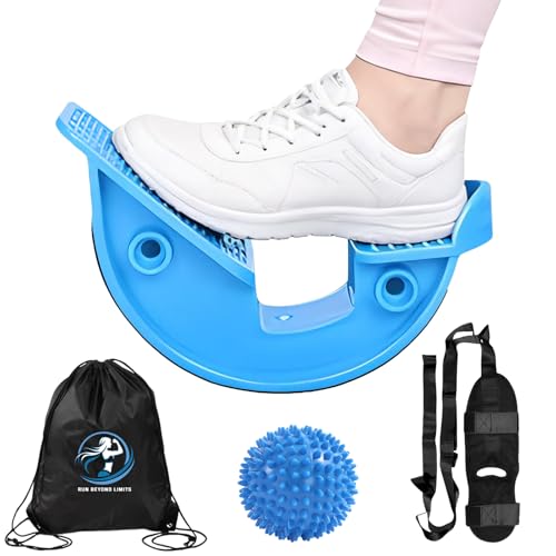 JIURUN Calf Stretcher and Foot Rocker for Plantar Fasciitis - Leg Stretching Strap, Hamstring and Calf Stretcher, Suitable...